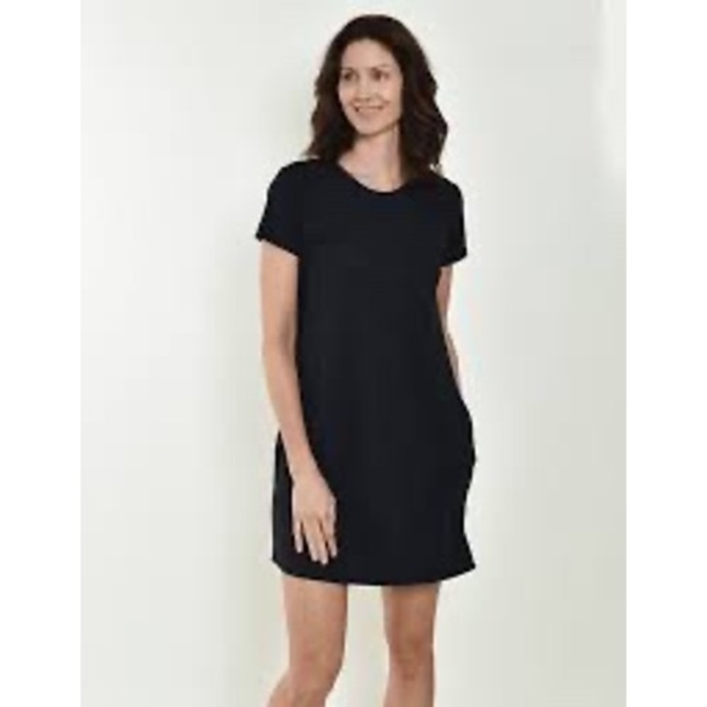 Southwind Apparel Black Short‎ Sleeve Pocket Tunic Dress Made in USA Size XS